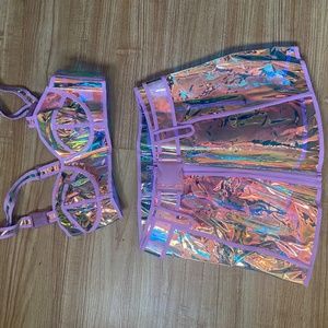 2-Piece Bikini top skirt multi color changing size S/M